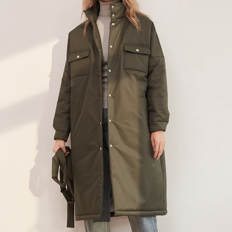 Winter parka with belt