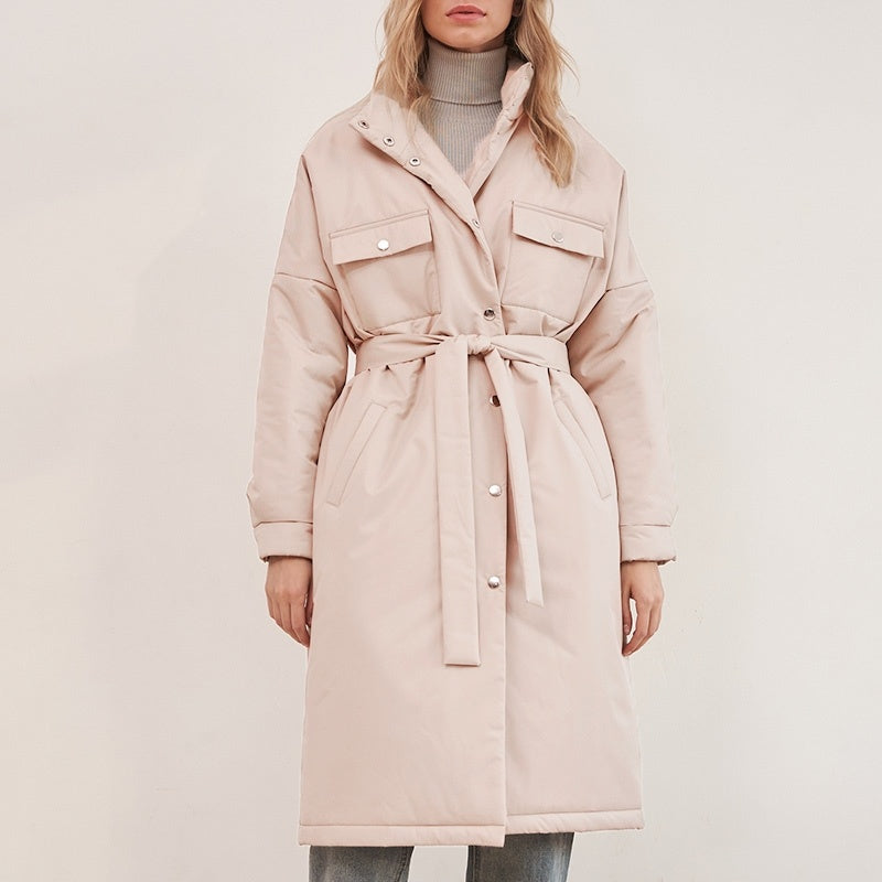 Winter parka with belt